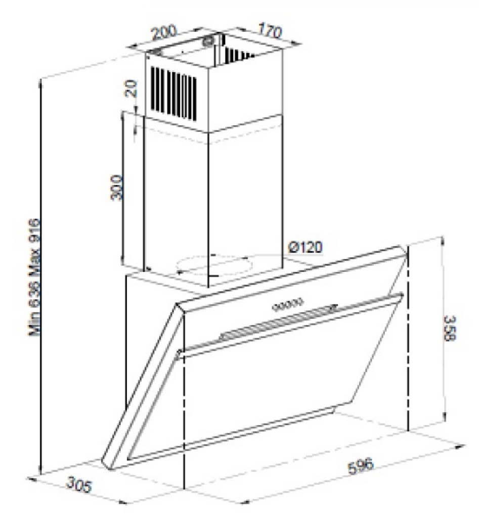 9081195 Вытяжка наклонная Simfer 8650SM белый STDN-0102626 - Вид №13