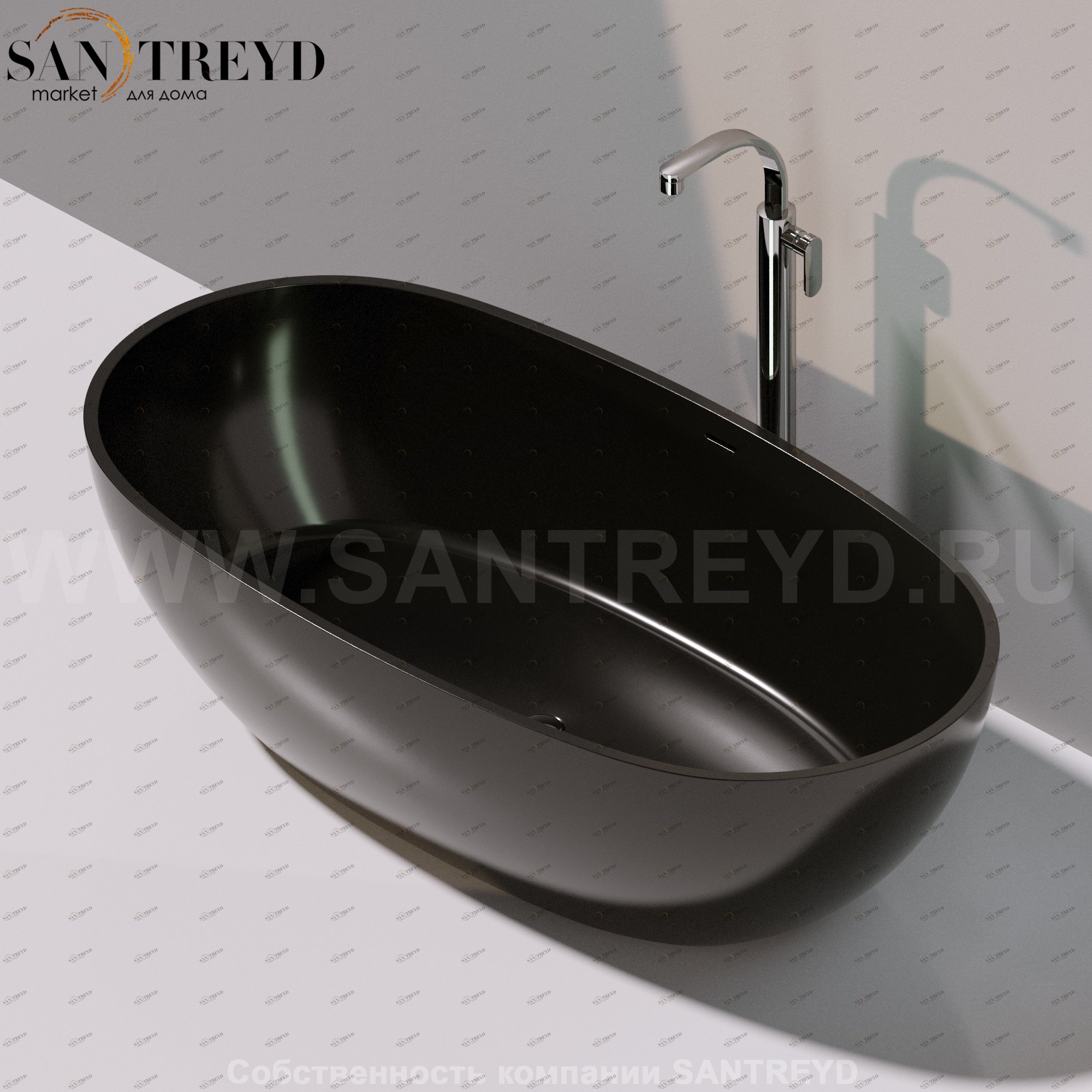 Flaminia APP Ванна свободностоящая 176 см черная AP176V.9017 Ceramica Flaminia AP176V9017