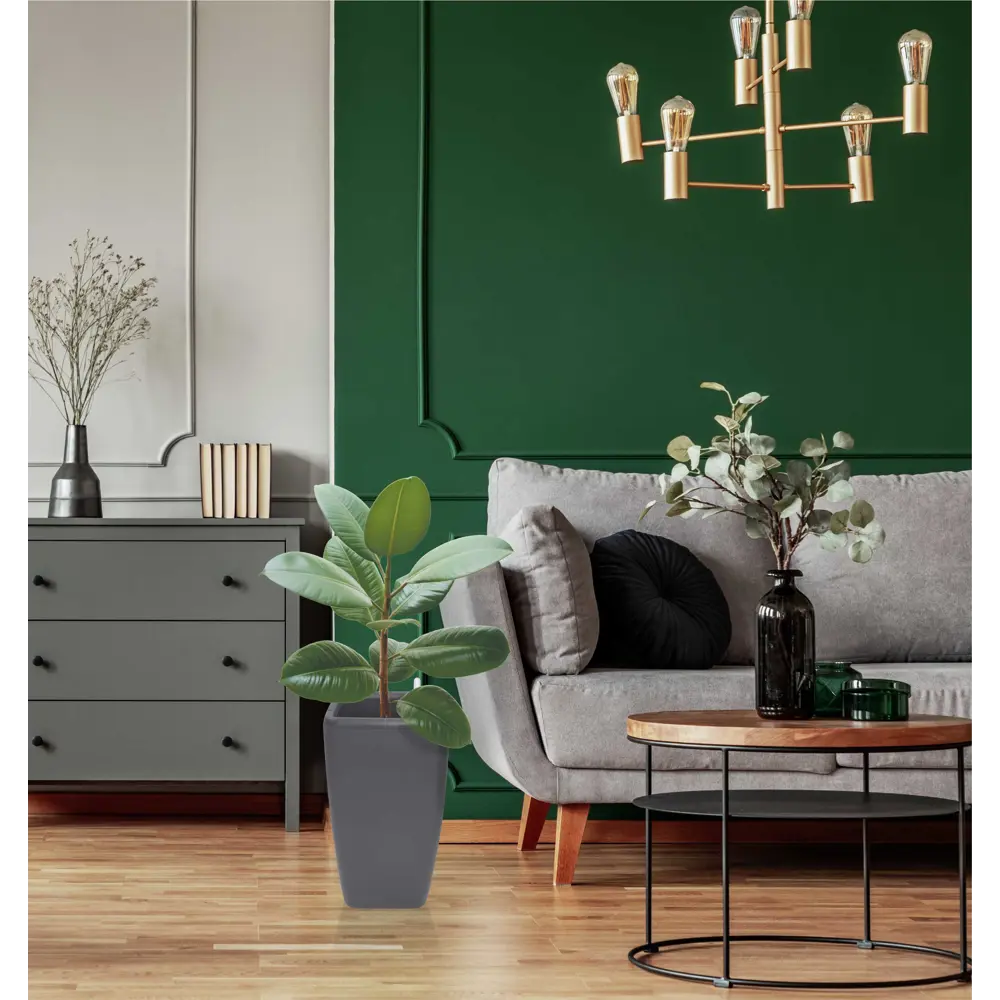 Горшок цветочный с автополивом Ingreen 24х24х54.4 см v20 л с автополивом пластик темно-серый Munchen STLM-2202113 - Вид №6