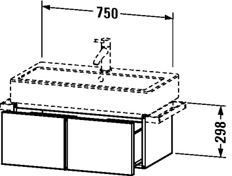 VE610600707 Vero Тумбочка подвесная Бетонно-серый матовый декор Duravit - Вид №1