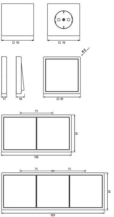 JUNG Пластиковый диммер Ls 990 les couleurs® le corbusier sun-id-1514076 - Вид №1