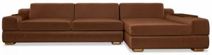Porustudio 3-х местный кожаный диван с шезлонгом
