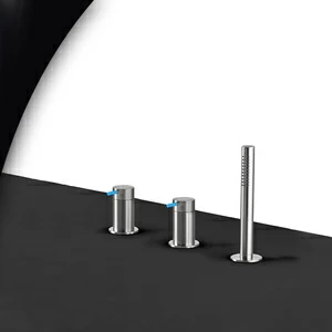 Смеситель для ванны матовая сталь с синей ручкой Toki Radomonte TKI14SCIL26