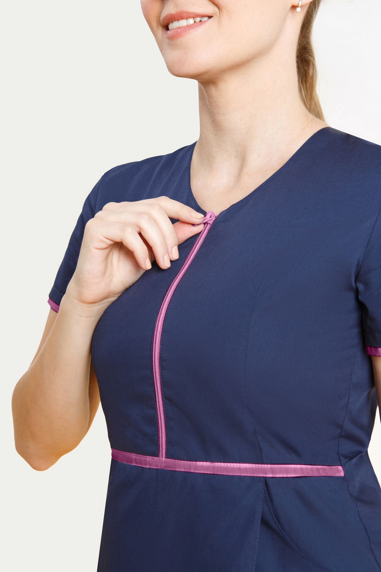 4958854 Костюм Сакура темно-синий с розовым  Медицинская одежда  размер 50 Спецодежда  - Вид №8