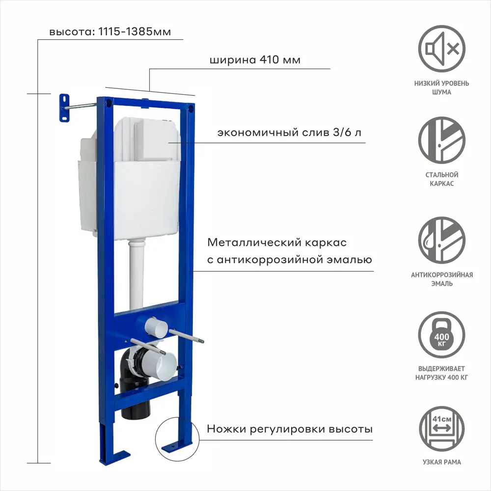 Комплект инсталляция с унитазом Berges Line Black с микролифтом клавиша цвет черный 85586107 STLM-2194524 - Вид №2