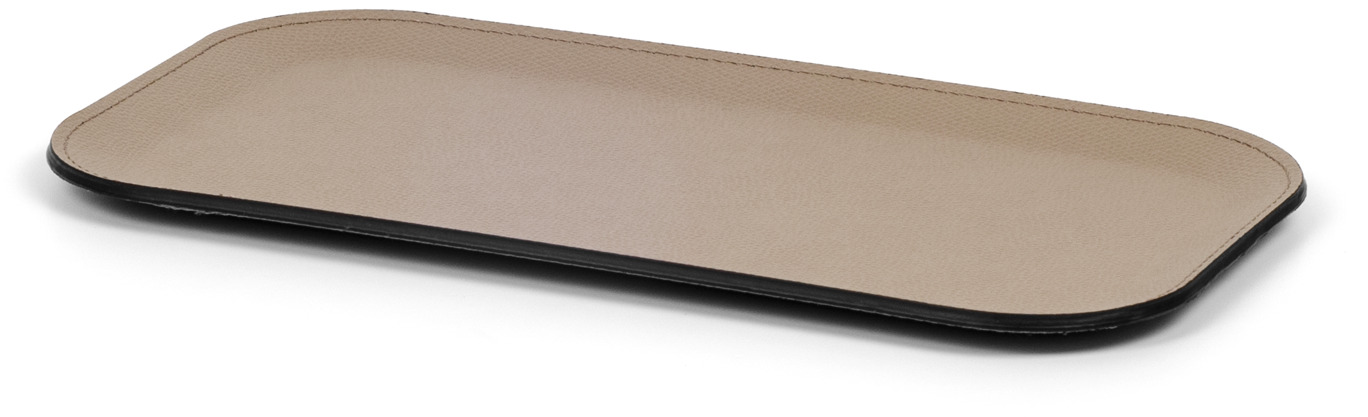 Victor Прямоугольный поднос - 40x25 см / тканая кожа_темно-серый