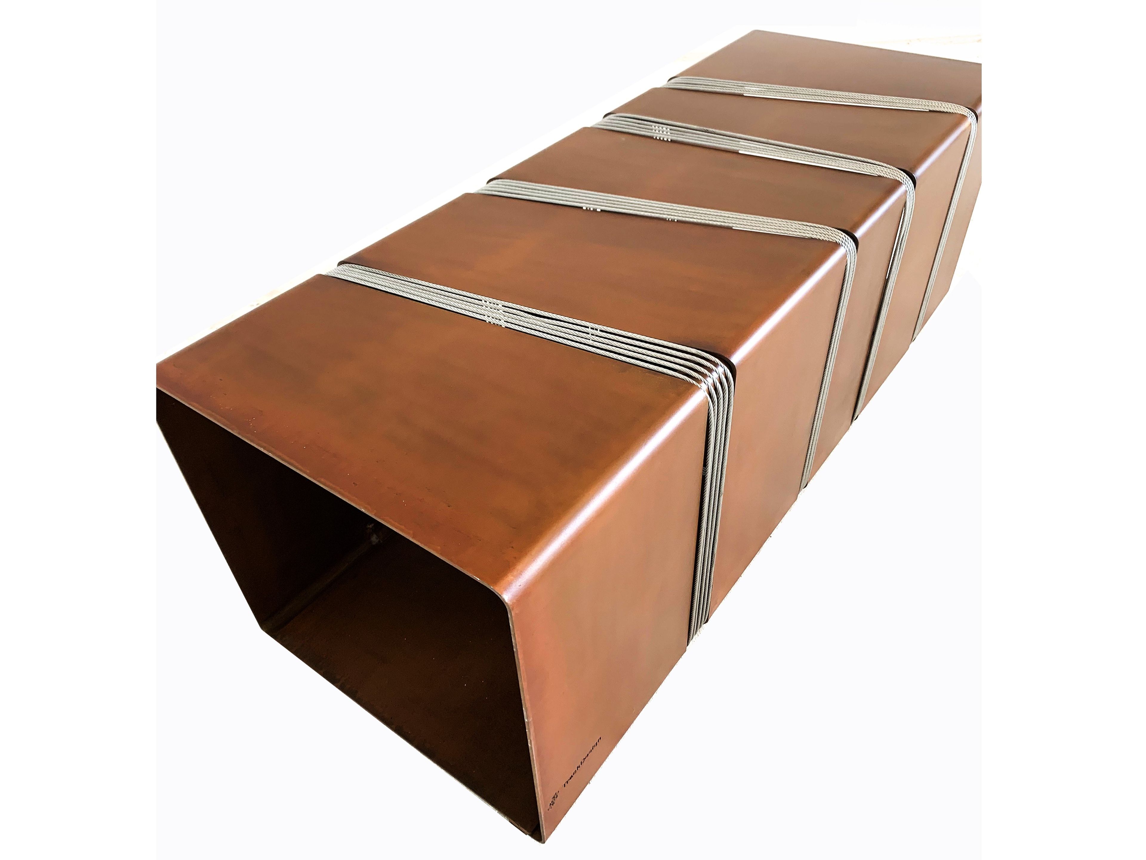 Стальная скамья Corten™ TrackDesign CUBICA ARCH-00021077 - Вид №1