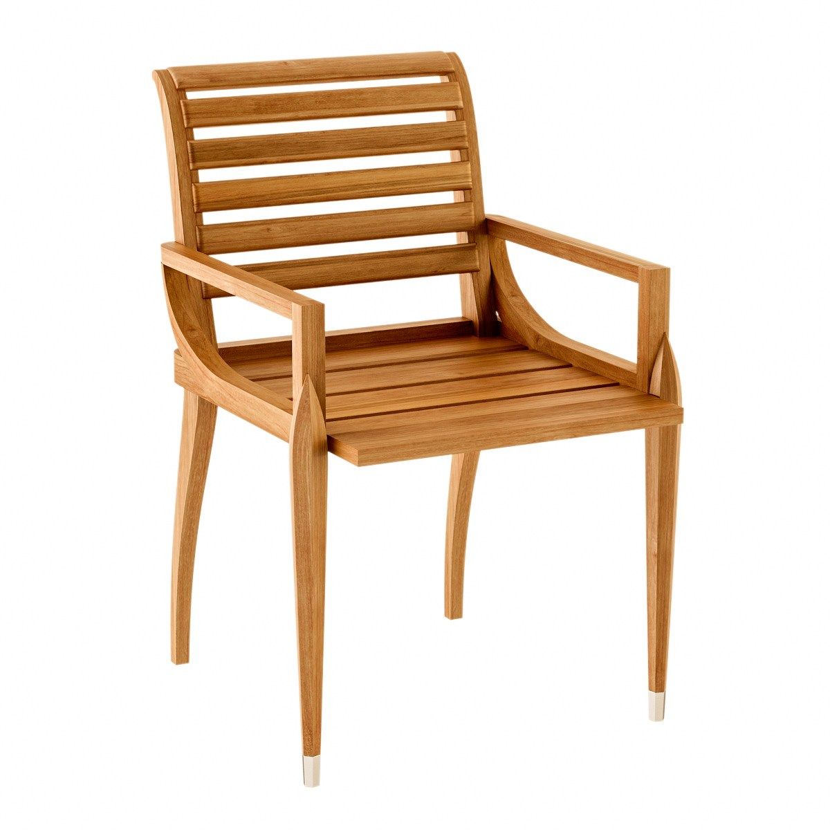 Стул для сада из тикового дерева с подлокотниками ASTELLO ARCH-00027036