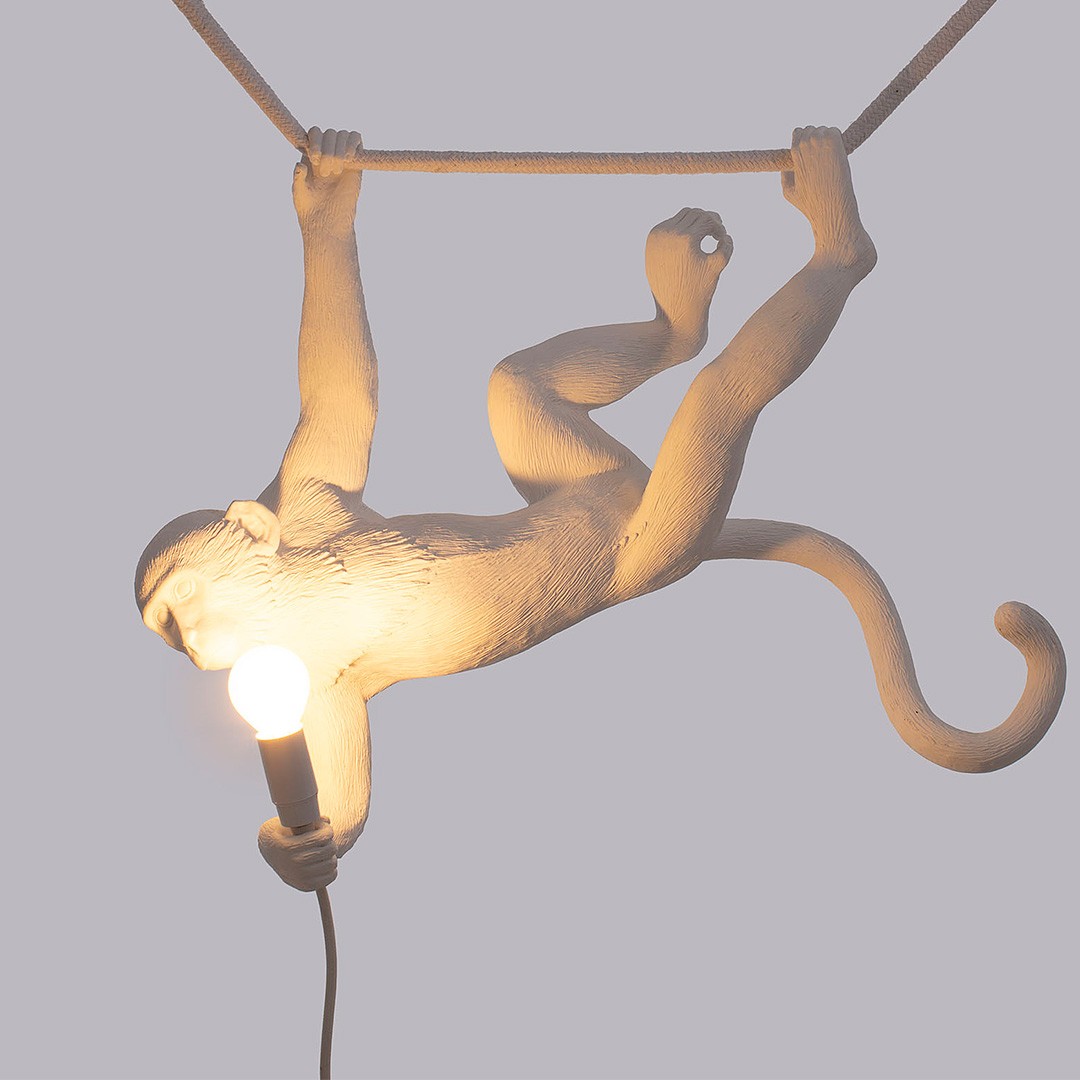 Seletti 14916 MONKEY SWING светильник подвесной обезьяна на канате черная 117604 - Вид №2