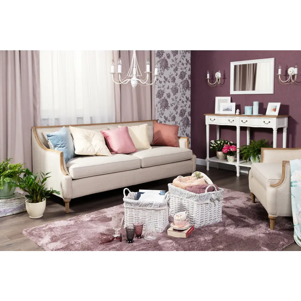 Подушка с пуговицей Бархат 43x43 см цвет кремовый 89112395 STLM-2091188 LINEN WAY  - Вид №8