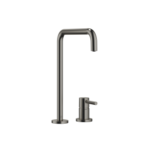 META SQUARE Смеситель на два отверстия с отдельными розетками - матовая темная платина