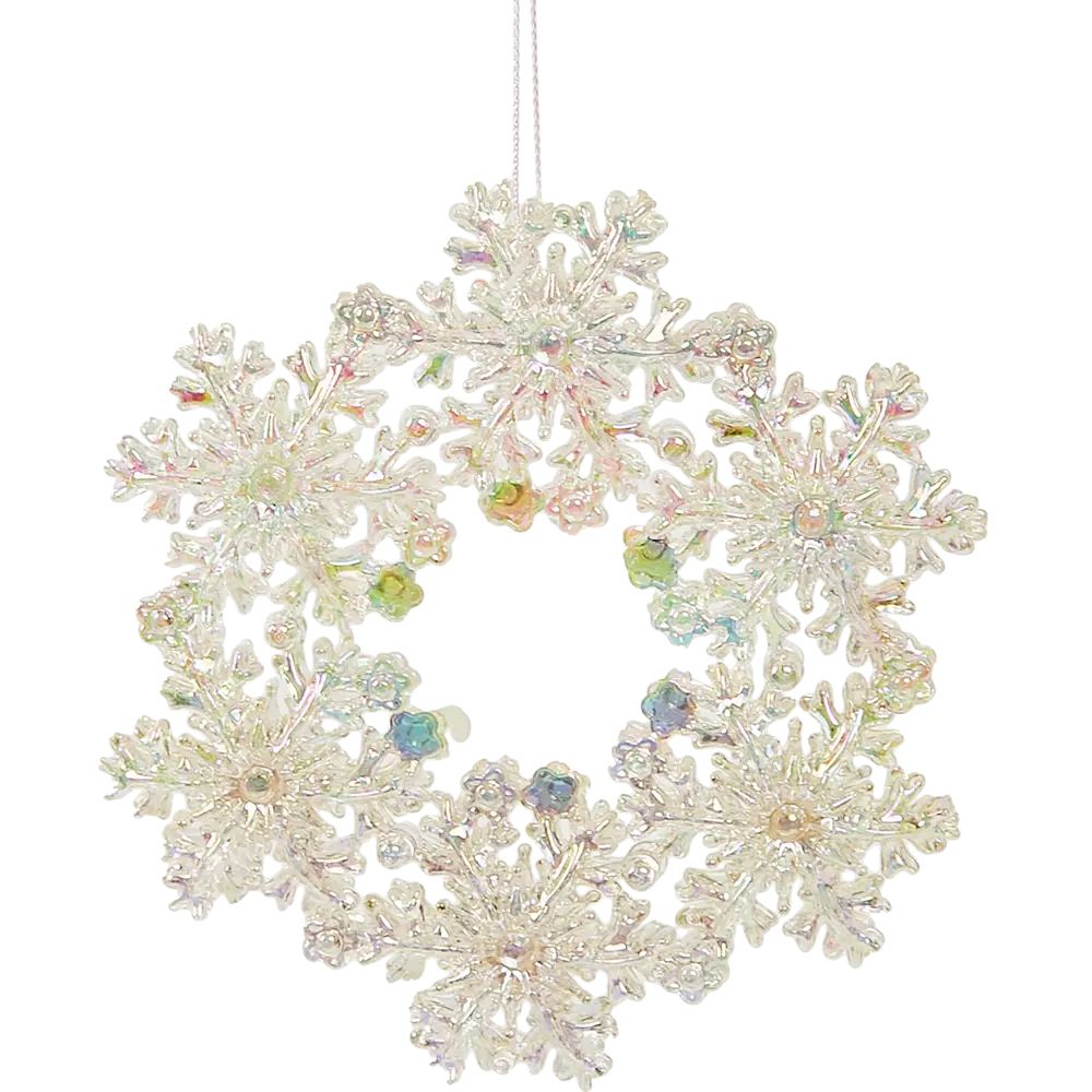 87036500 Елочная игрушка Снежинка 12.5x12.5 цвет разноцветный STLM-1352537 Santreyd  - Вид №2