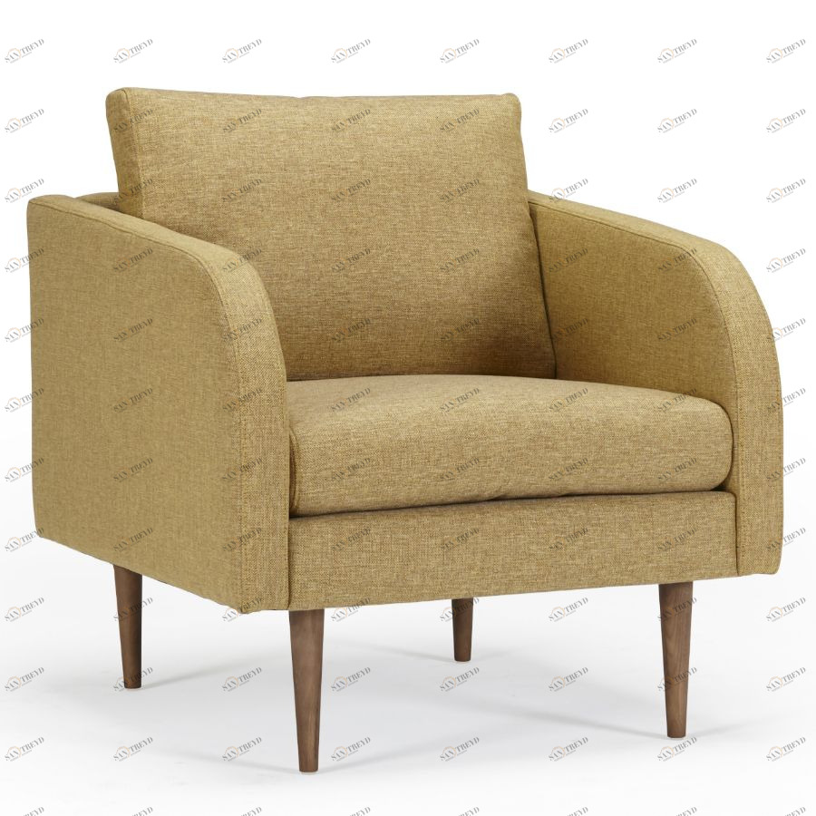 Кресло Hugo с ножками из дуба/ореха, песочное Kragelund 37001248241