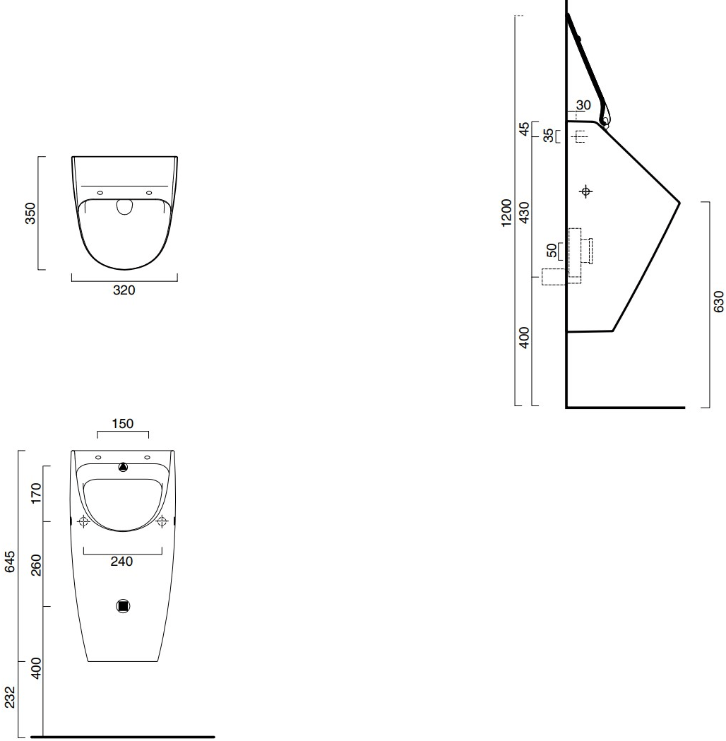 Настенный писсуар, уринал с мушкой CERAMICA CATALANO Colori sun-id-1384429 - Вид №2