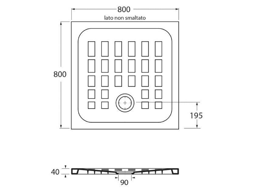 Керамический квадратный поддон для душа GSG Ceramic Design QUADRO ARCH-00108597 - Вид №3