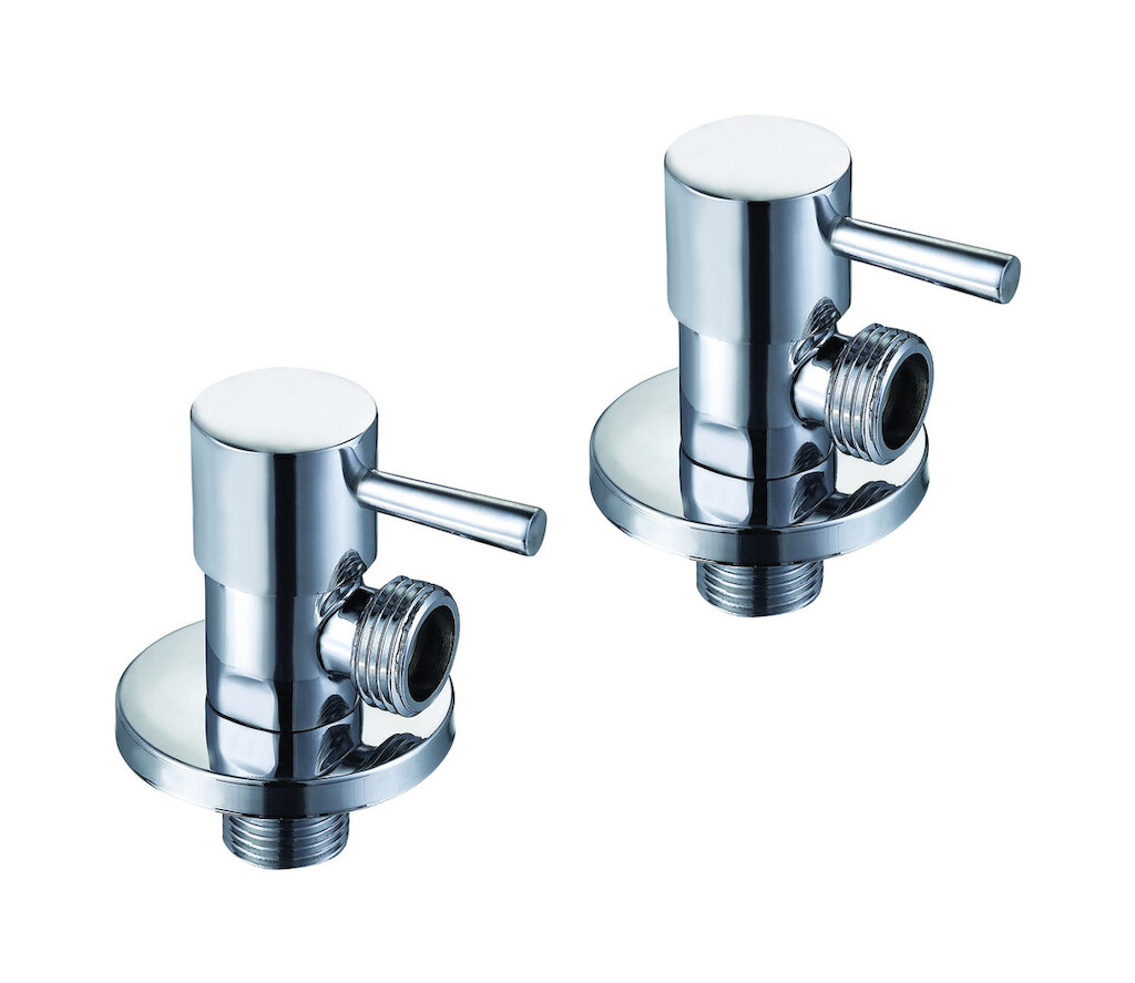 Пара круглых угловых кранов WE ARE IB sh010bb Black Chrome RICAMBI