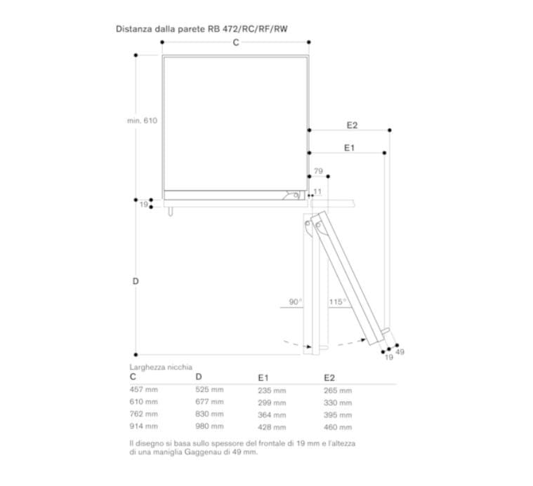 Однодверный встроенный холодильник GAGGENAU серия 400 ARCH-00057473 - Вид №4