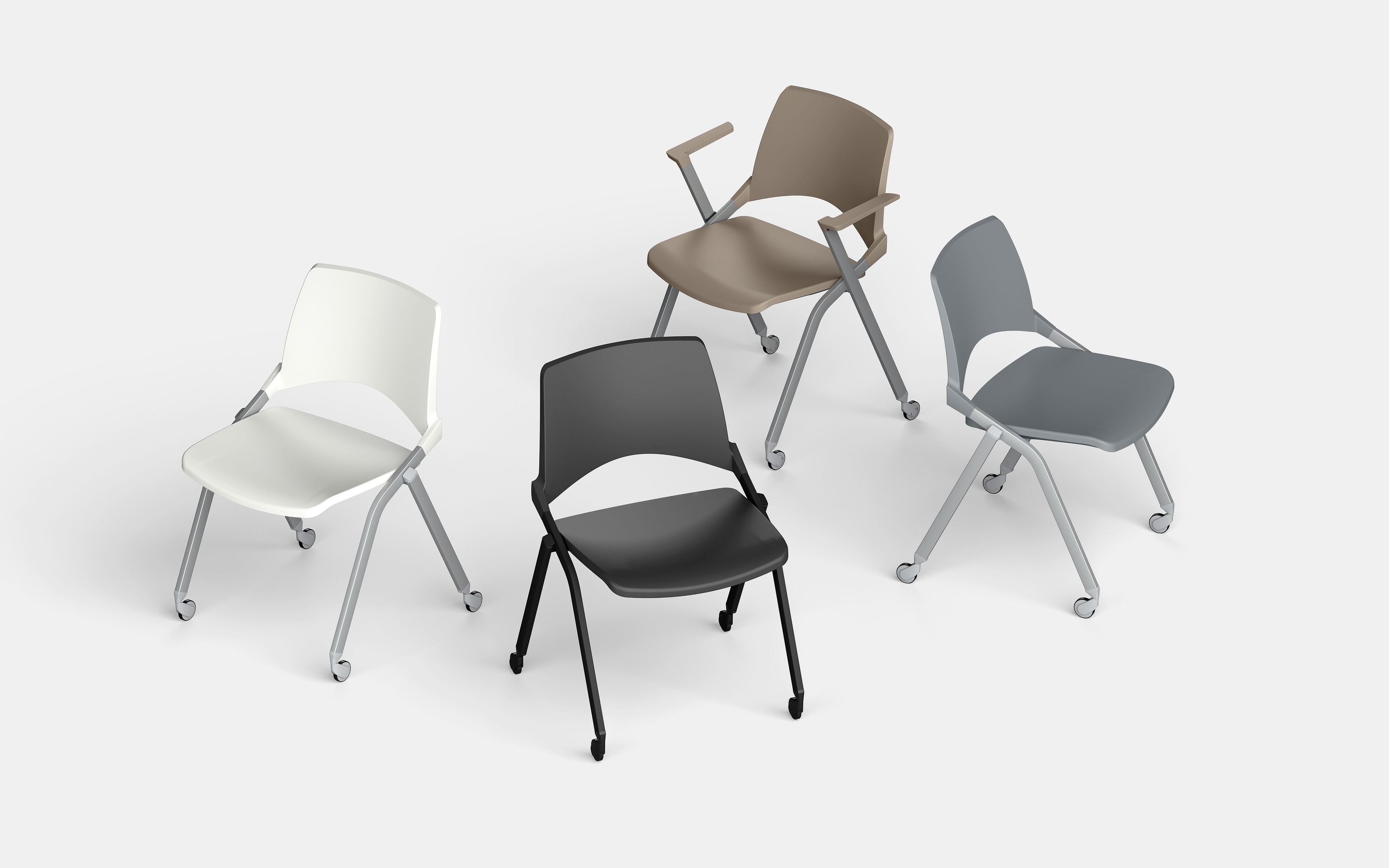 Складной стул для конференций из полипропилена с колесами IBEBI Oplà ARCH-00134149 - Вид №2