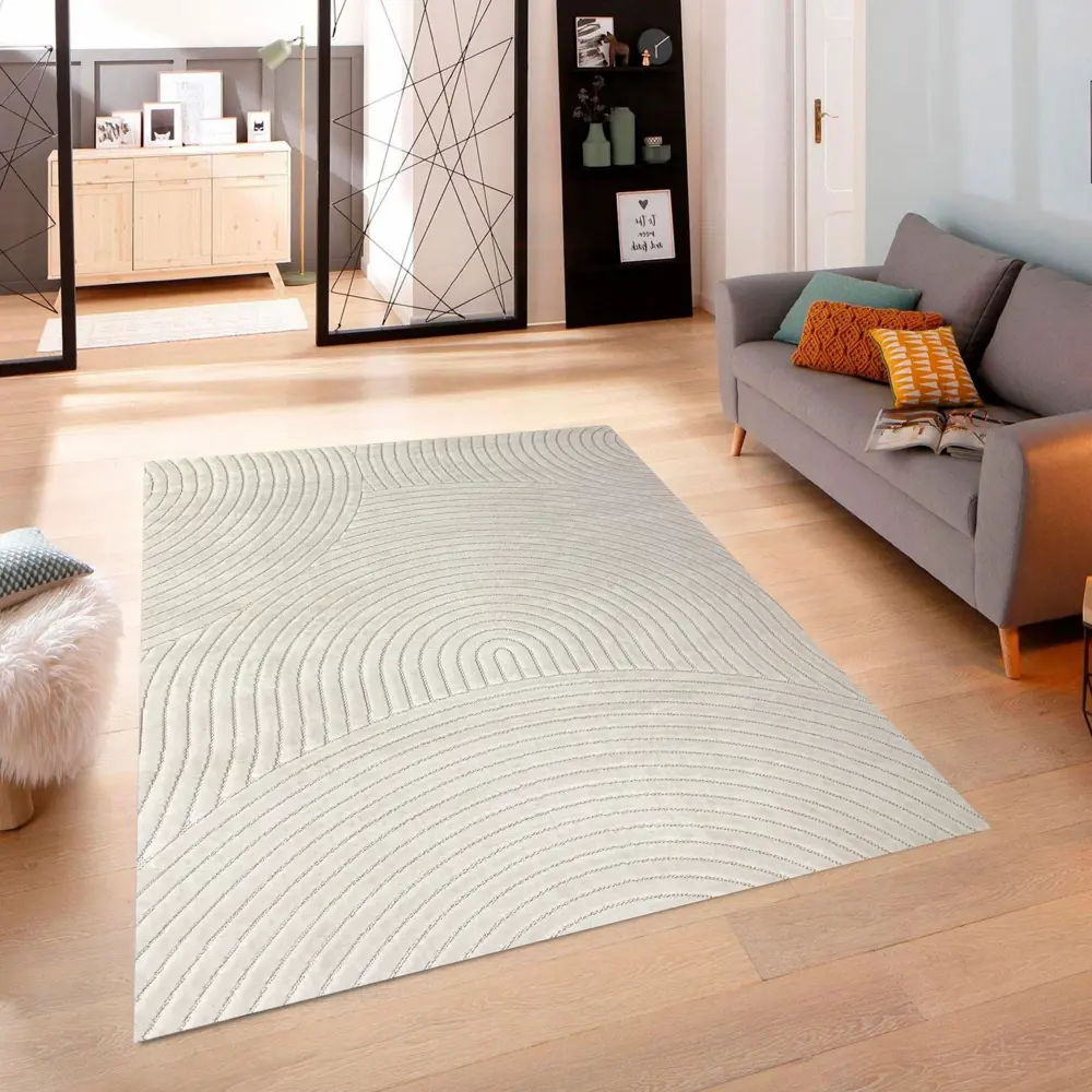 CTIM Ковер «Луна» 160x230 см - нежный ворс и графичные узоры в кремовых тонах 89360173 STLM-1384682