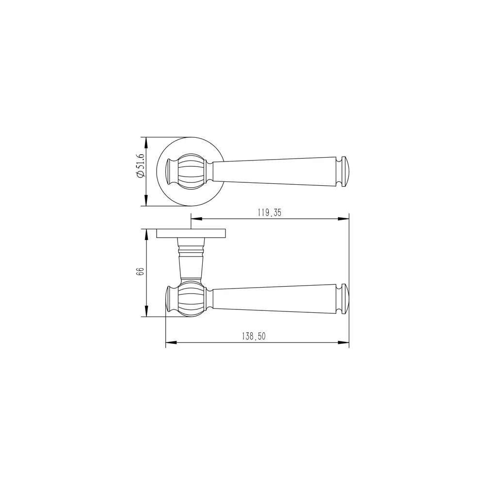Дверная ручка на розетке Edson EDS-31-R2 без запирания цвет никель STLM-2080245 - Вид №4