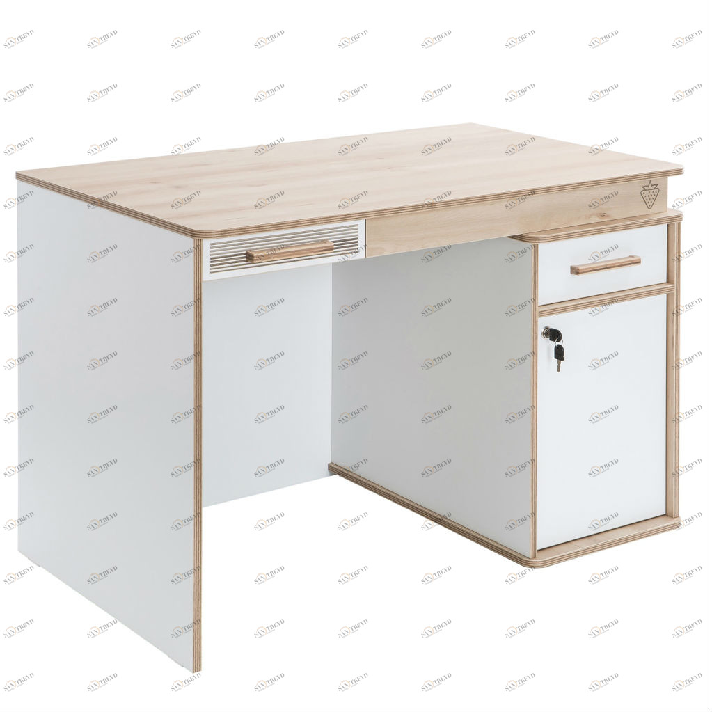 Письменный стол белый с ящиками Dynamic CILEK DYNAMIC 00-3832428 Белый;бежевый Santreyd 