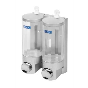 Дозатор для жидкого мыла BXG SD-2006C подвесной двойной цвет серебристый