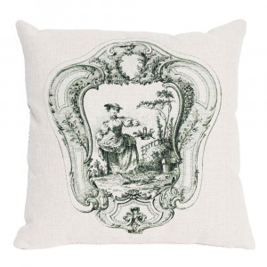 2719145 Декоративная подушка «Туаль де Жуи», сюжет 1, антик грин Object Desire