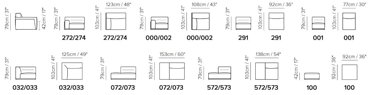 Угловой диван из ткани Natuzzi Italia Dorian ARCH-00115956 - Вид №12