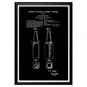 896519432_1818 Арт-постер «Патент на бутылку для пива» Object Desire