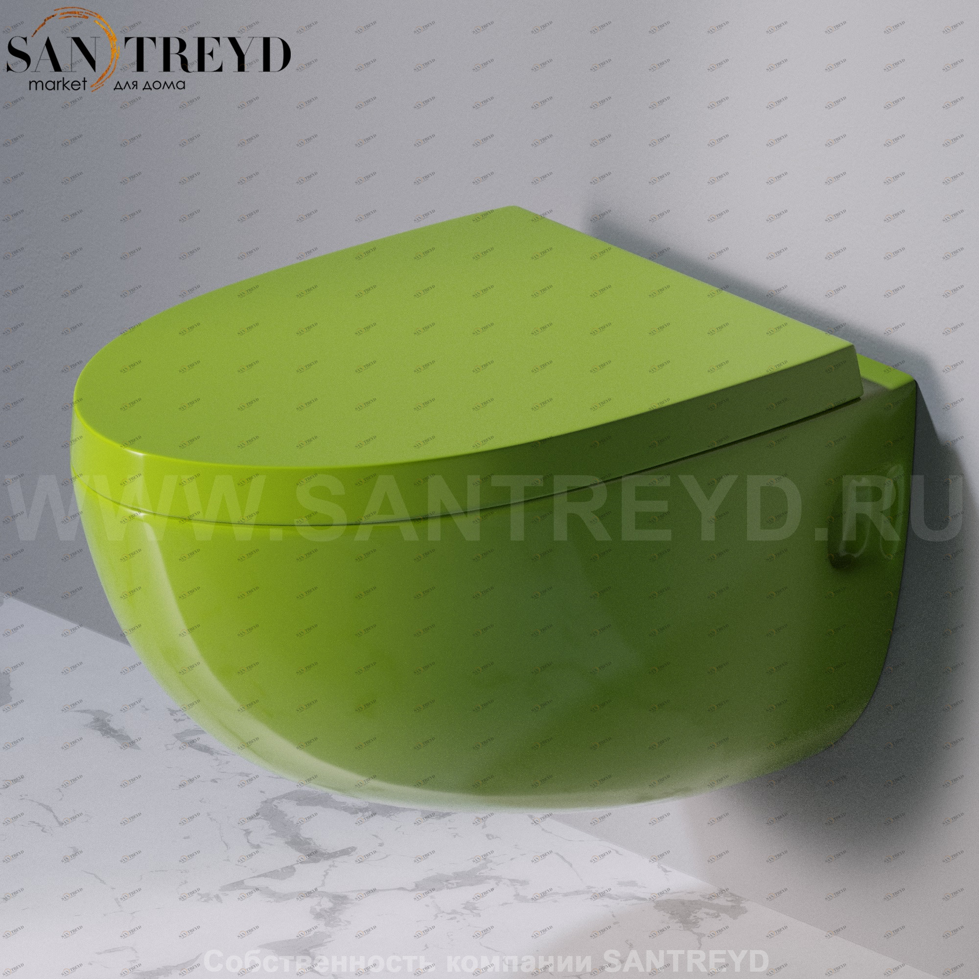 S511.121 Подвесной унитаз настенный Зеленый A. e T. Italia OVAL Италия AeT ITALIA