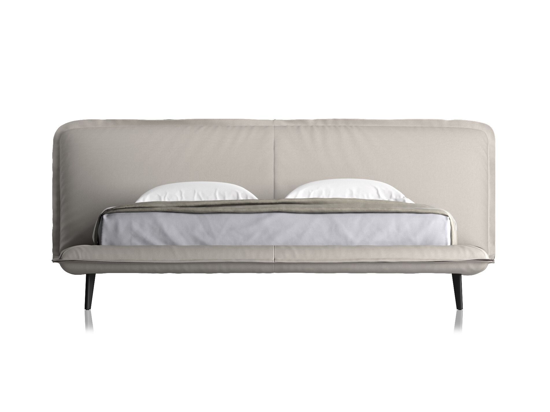 Кожаная мягкая двуспальная кровать Natuzzi Italia PIUMA ARCH-00130406