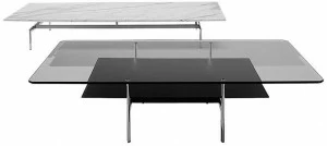 B&B Italia Низкий прямоугольный журнальный столик из стекла Diesis