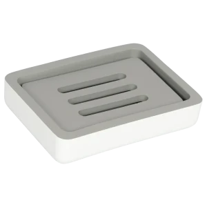 Мыльница Swensa Slot — элегантный аксессуар для ванной в серо-белых тонах 89380221