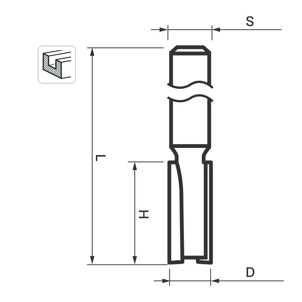 Фреза пазовая прямая Santreyd для дерева 8×19 мм 85635451 STLM-0064821 - Вид №1