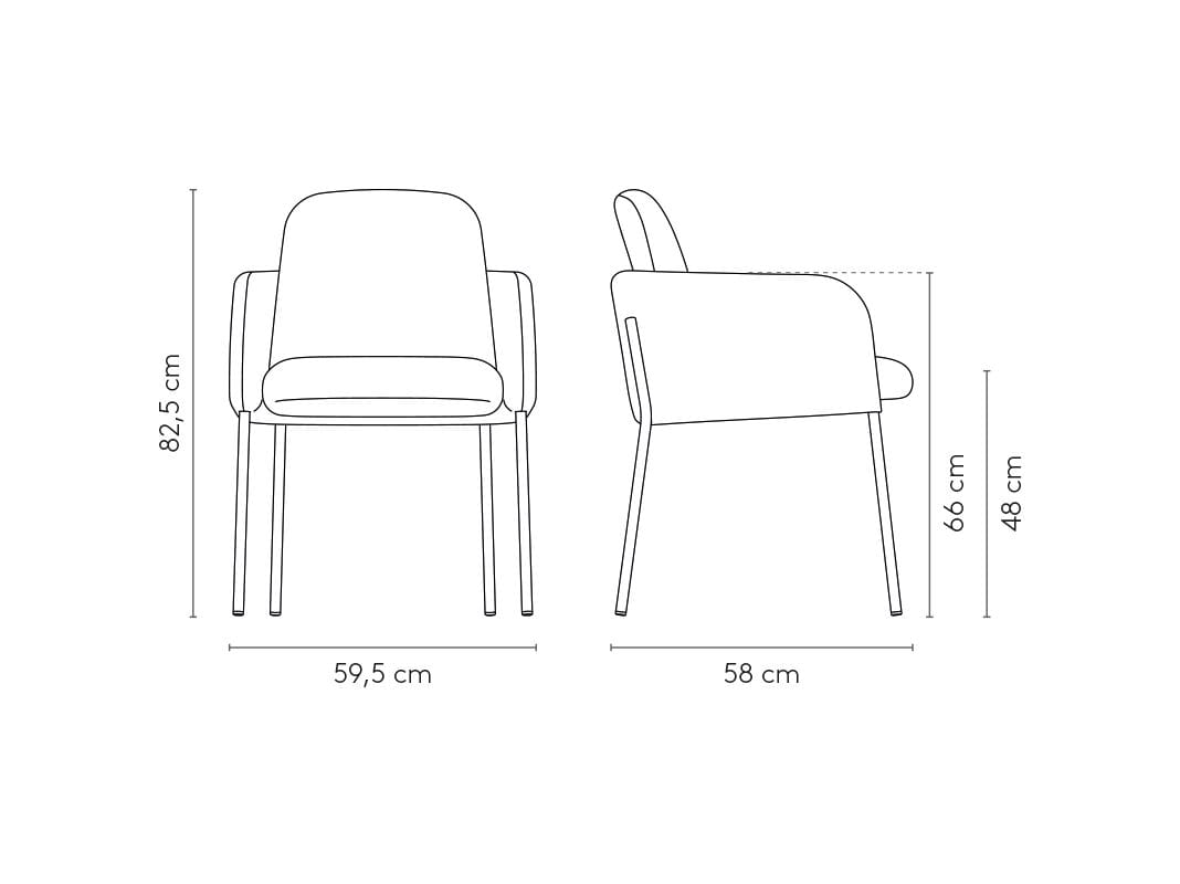 Тканевый стул с подлокотниками MOBLIBERICA Nai ARCH-00031375 - Вид №8