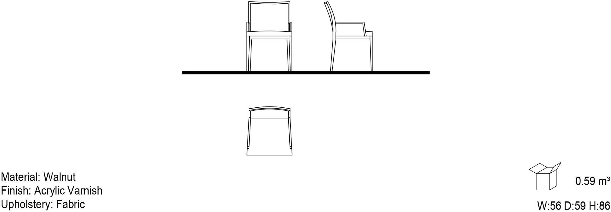 Mobi Стул с подлокотниками из дерева и ткани Rosa sun-id-1479119 - Вид №2