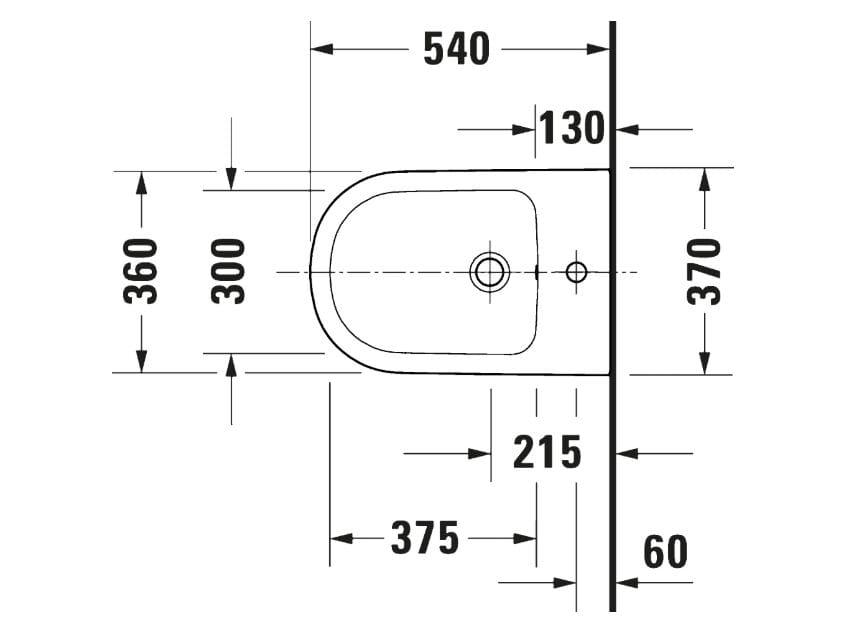 Керамическое подвесное биде с переливом Duravit D-Code ARCH-00095754 - Вид №2