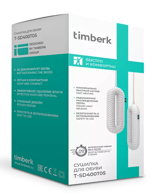 9049662 Электрическая сушилка для обуви Timberk T-SD400T05 белый STDN-0096768 - Вид №3