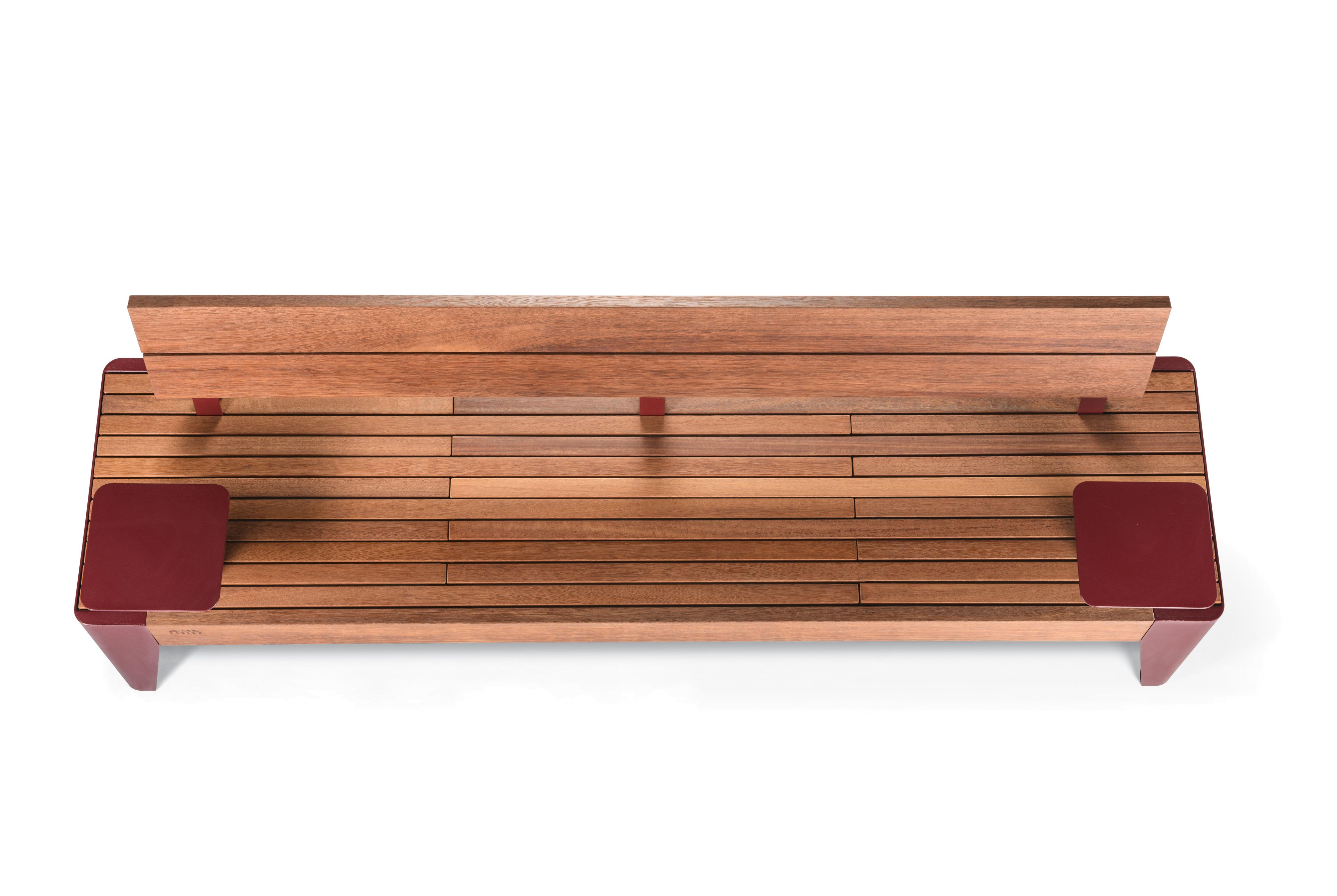 Стальная и деревянная скамья со спинкой с подлокотниками City Design Fòla ARCH-00137127 - Вид №5