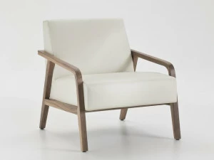 i 4 Mariani Мягкое кожаное кресло с подлокотниками Woody