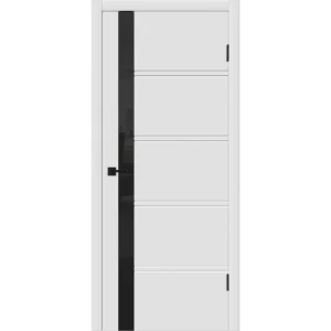 Комплект двери Бостон Х остекленная 90x200 см эмаль белый с добором 100 мм