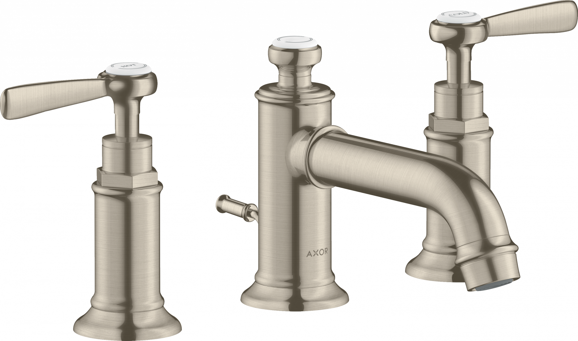 16535820 Смеситель для раковины 30 на 3 отверстия с рычажными ручками и сливным гарнитуром AXOR MONTREUX