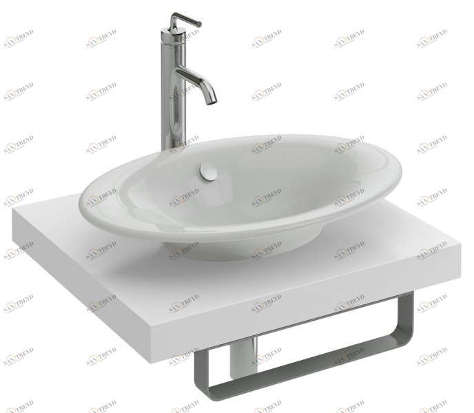 EB56-XXXX-E10 Столешница на заказ от 600 до 1399 мм с отверстием для раковины presqu'île е4439 Jacobdelafon PARALLEL Santreyd