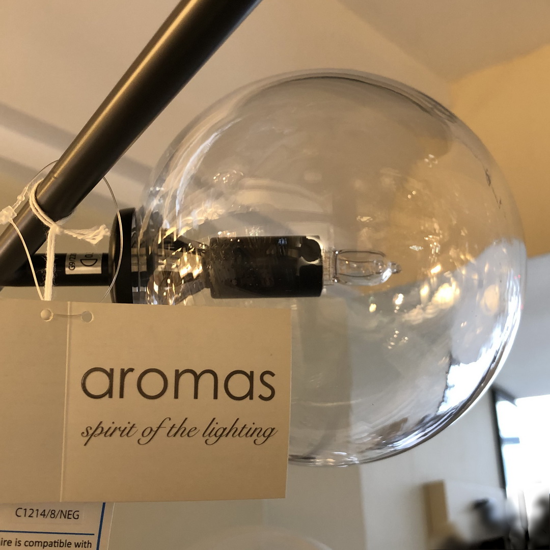 Aromas ATOM C1214/8 black/clear glass люстра подвесная 111273 - Вид №1