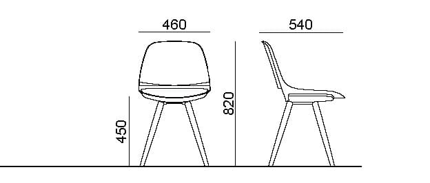 Пластиковый стул с деревянными ножками Diemmebi ARCH-00093674 - Вид №6
