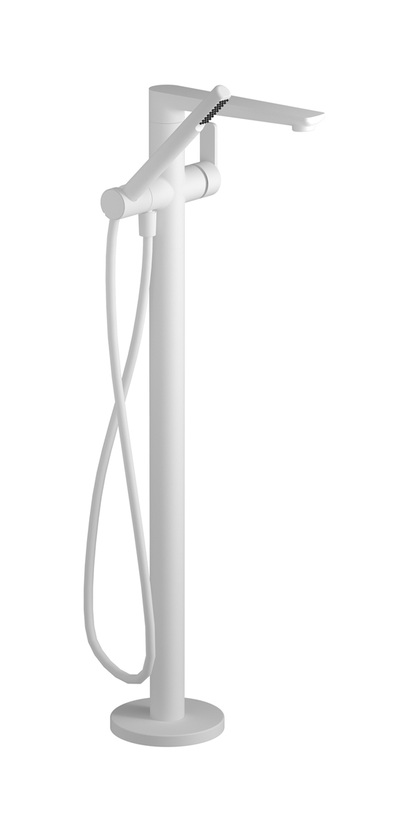 Напольный смесиель для ванны с встроенным душем. WE ARE IB c6399bo Matt White C-67