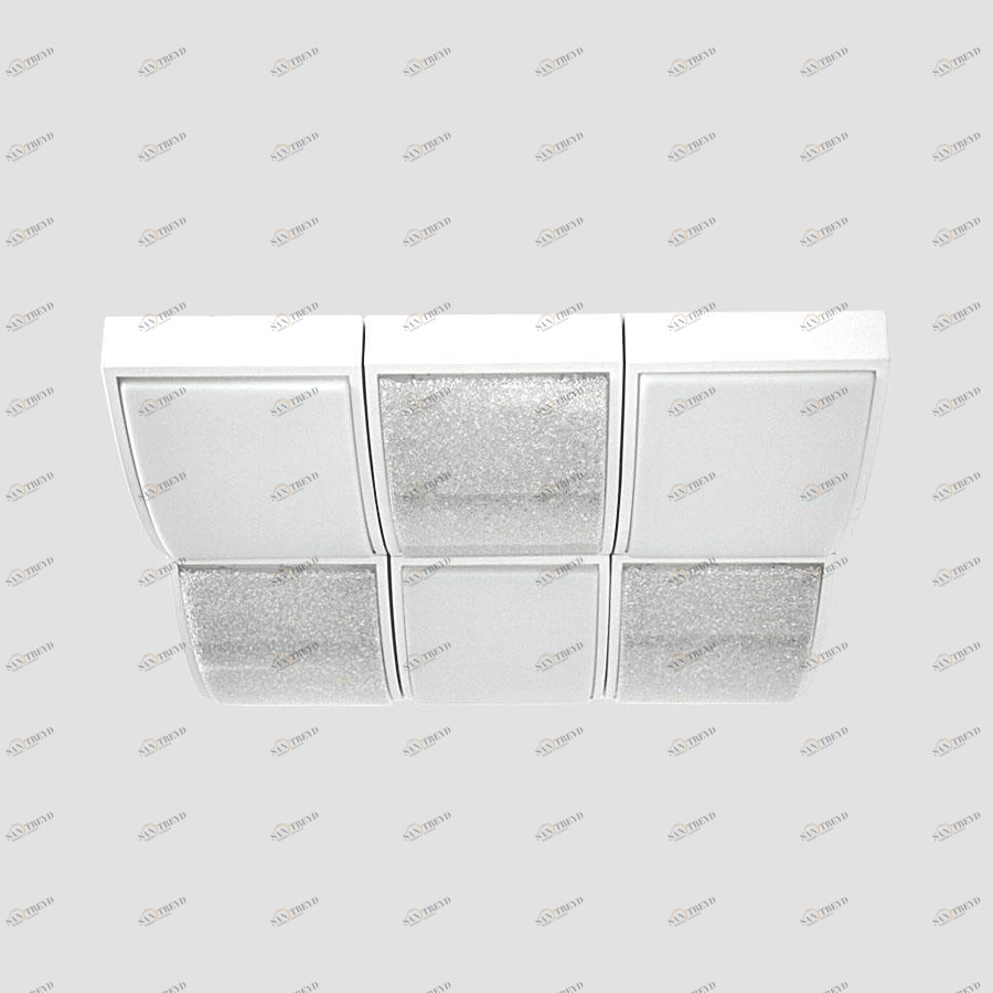 Потолочный светодиодный светильник Ambrella light Orbital Crystal Sand FS1510 WH/SD 144W D540*540 AMBRELLA LIGHT ORBITAL CRYSTAL SAND 223535 Белый 