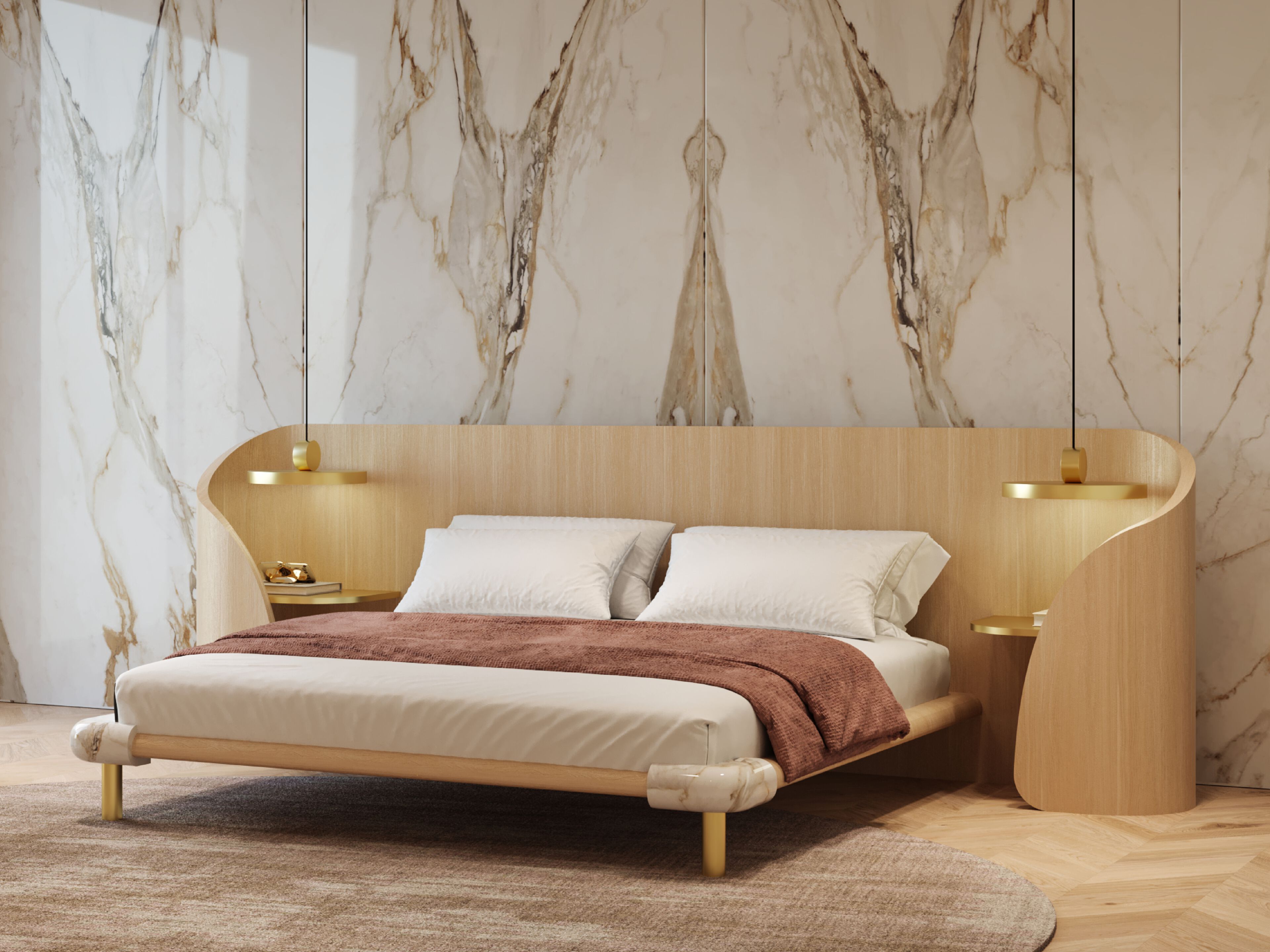 Деревянная двуспальная кровать с высоким изголовьем CASA +39 ENCORE Italia ARCH-00091773 - Вид №1