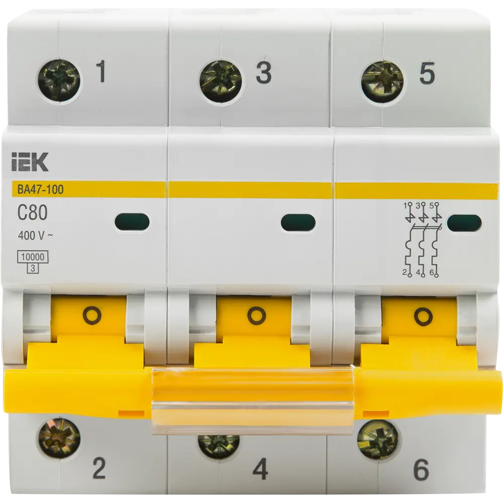Автоматический выключатель IEK ВА47-80 3Р C80 А 10 кА 82207918 STLM-2055263  - Вид №2