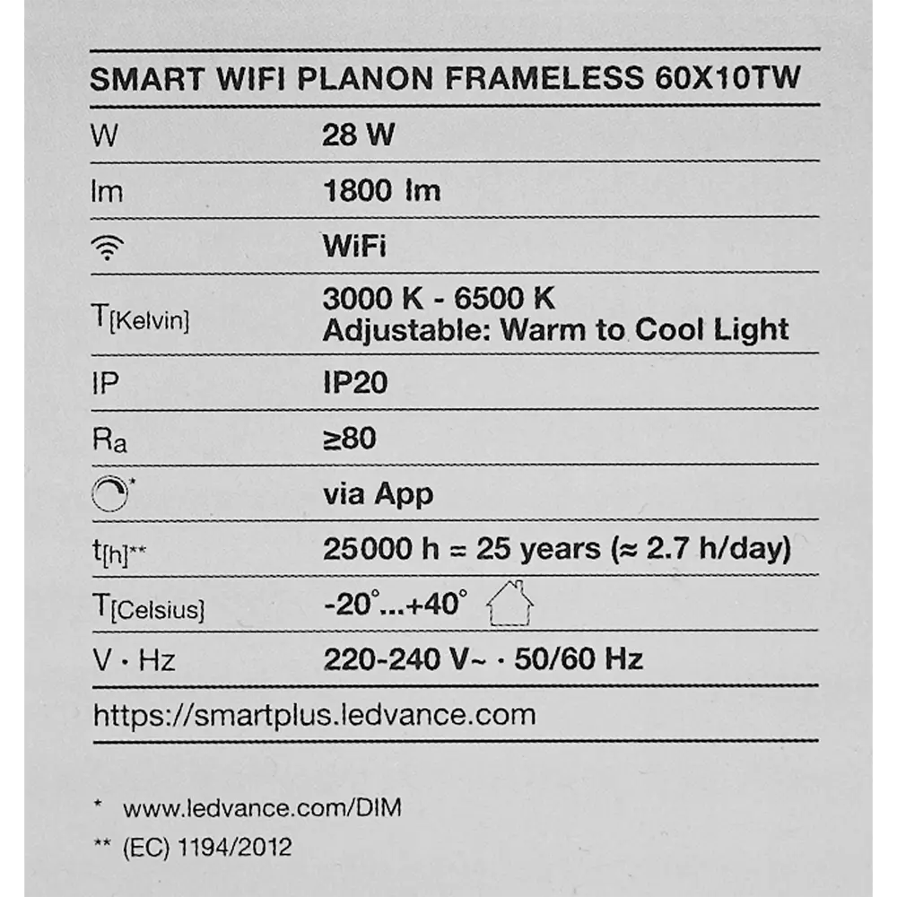 Безрамный накладной светильник WiFi 28 Вт IP20, 60X10 мм, 1800 Лм LEDVANCE STLM-2122251 - Вид №11